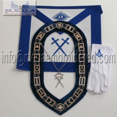 Blue lodge Officer Apron - Blue