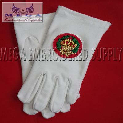 Masonic Regalia Cotton Gloves with Logo on