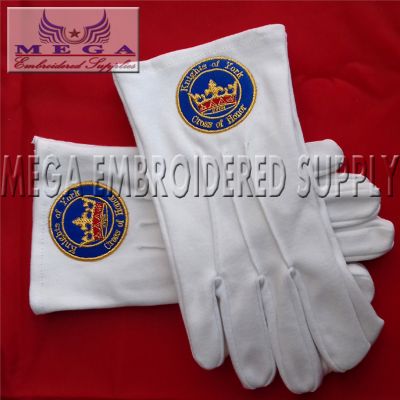 Masonic Knight of York Cotton Gloves
